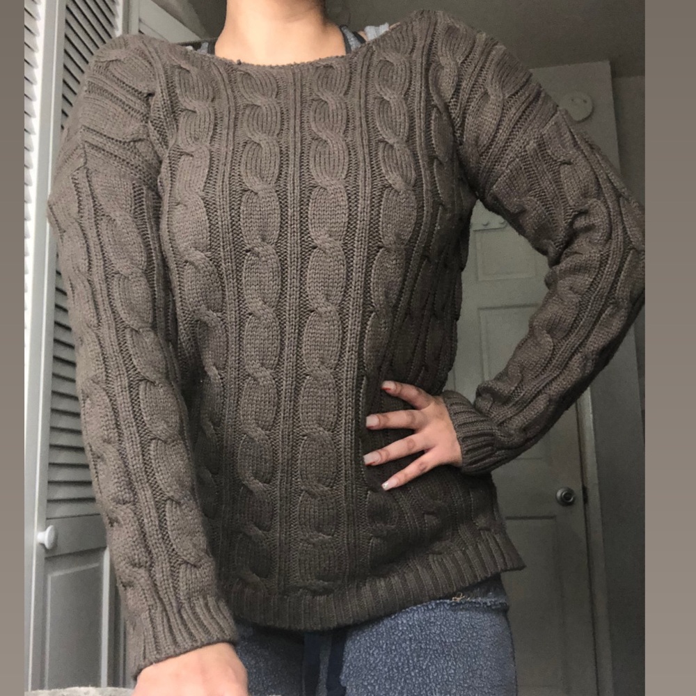 Charlotte Russe Open Back Knit Sweater- Size S